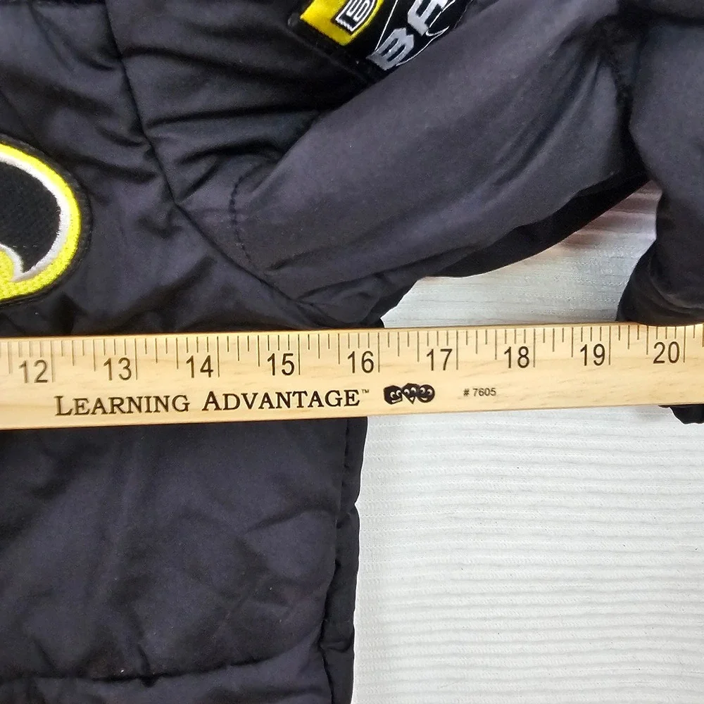 Batman The Dark Knight Boys Puffer Jacket Black Yellow‎ Hooded Size 6/7 Small